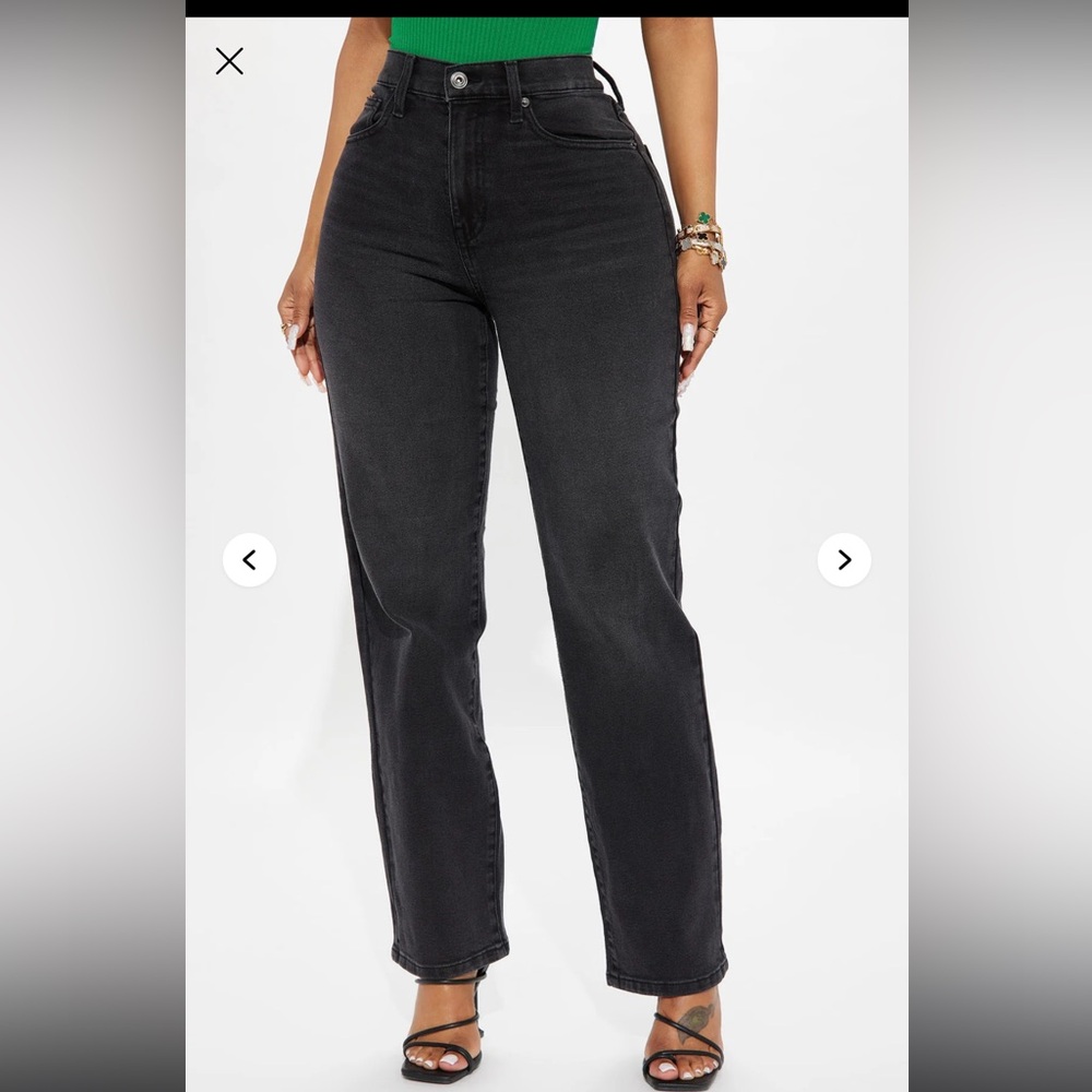 Fashion Nova Black Straight Leg Jeans